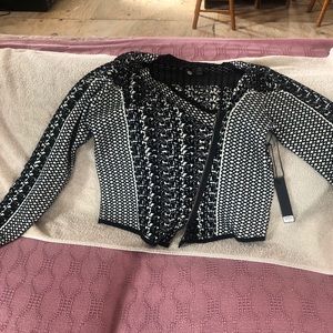 Buckle Black and White Patterned Sweater
